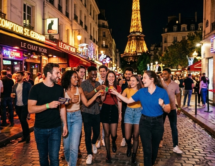 Paris City Center Guided Pub Crawl With Shots & Club Entry