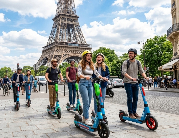 Paris E-Scooter Tour with fun & informative guide